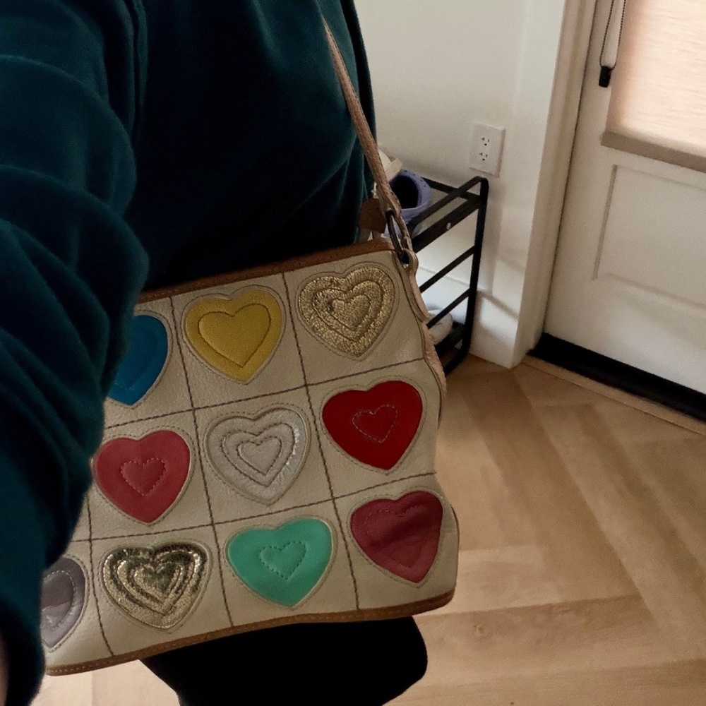 Brighton Patchwork Multicolor Hearts Shoulder Bag… - image 7